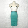 MISSONI - Turquoise & white knitted sleeveless dress