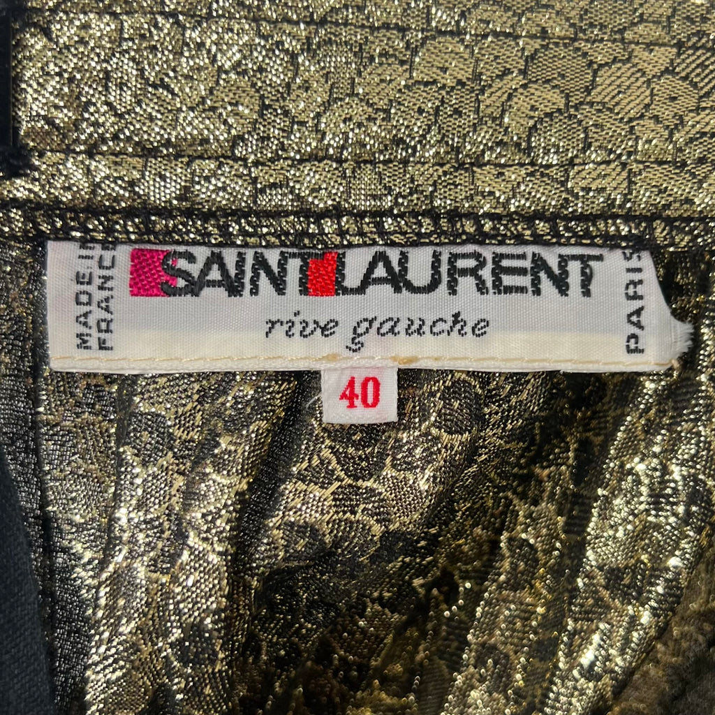 YVES SAINT LAURENT - Gold lame pleated skirt