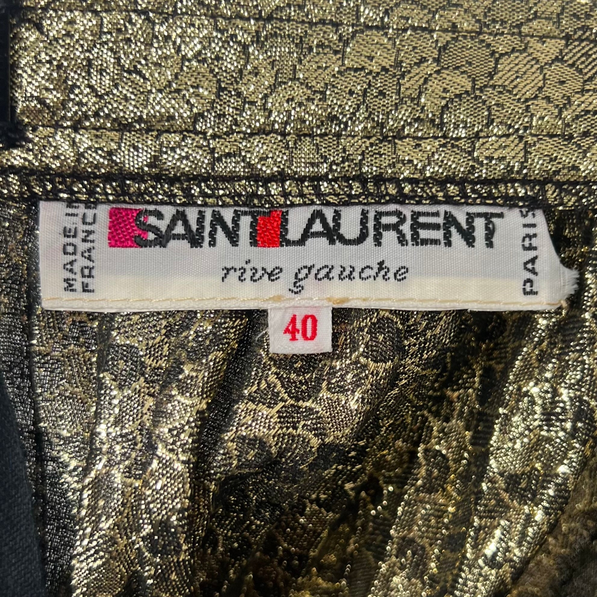 YVES SAINT LAURENT - Gold lame pleated skirt