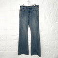 BALENCIAGA - Blue denim flared pants