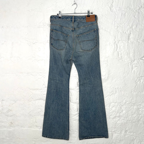Balenciaga Garde Robe Blue Cotton Flared Jeans 42