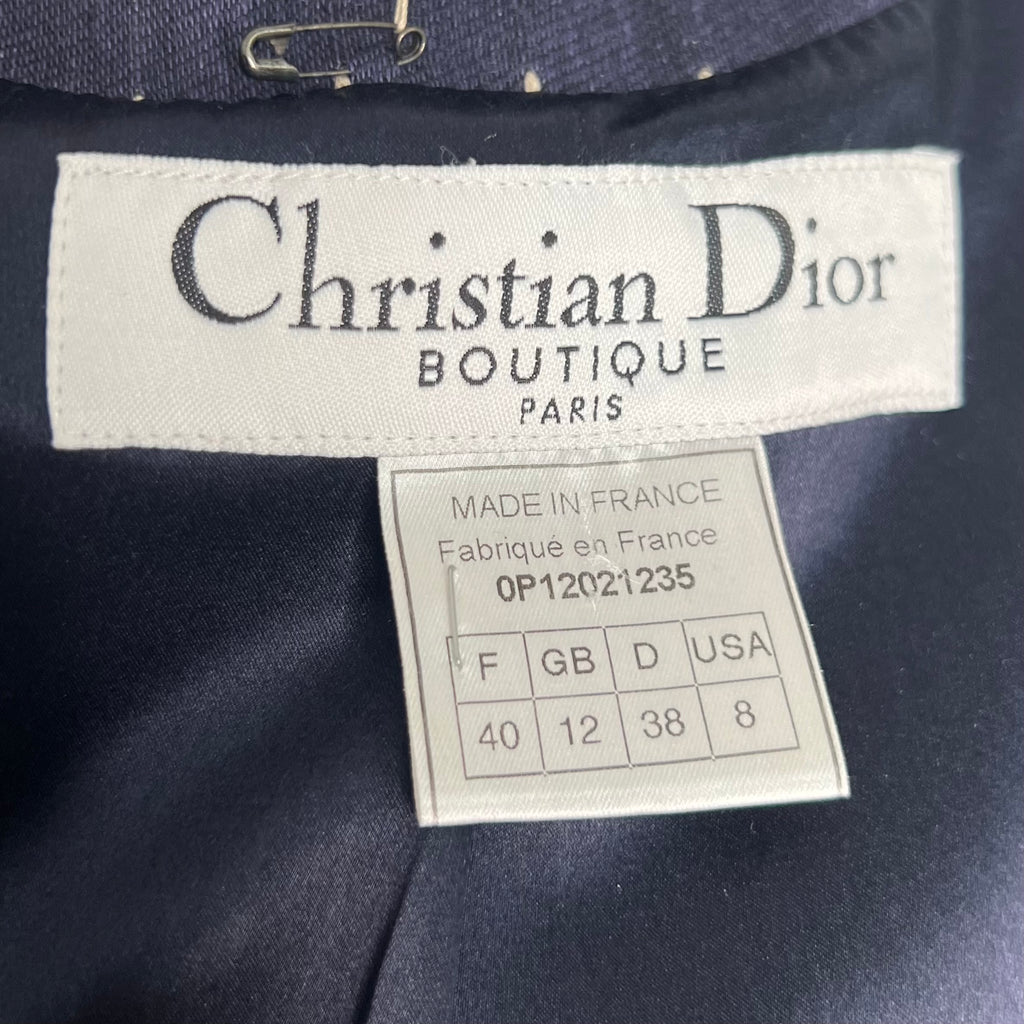 CHRISTIAN DIOR - Blue navy polka dots jacket shirt