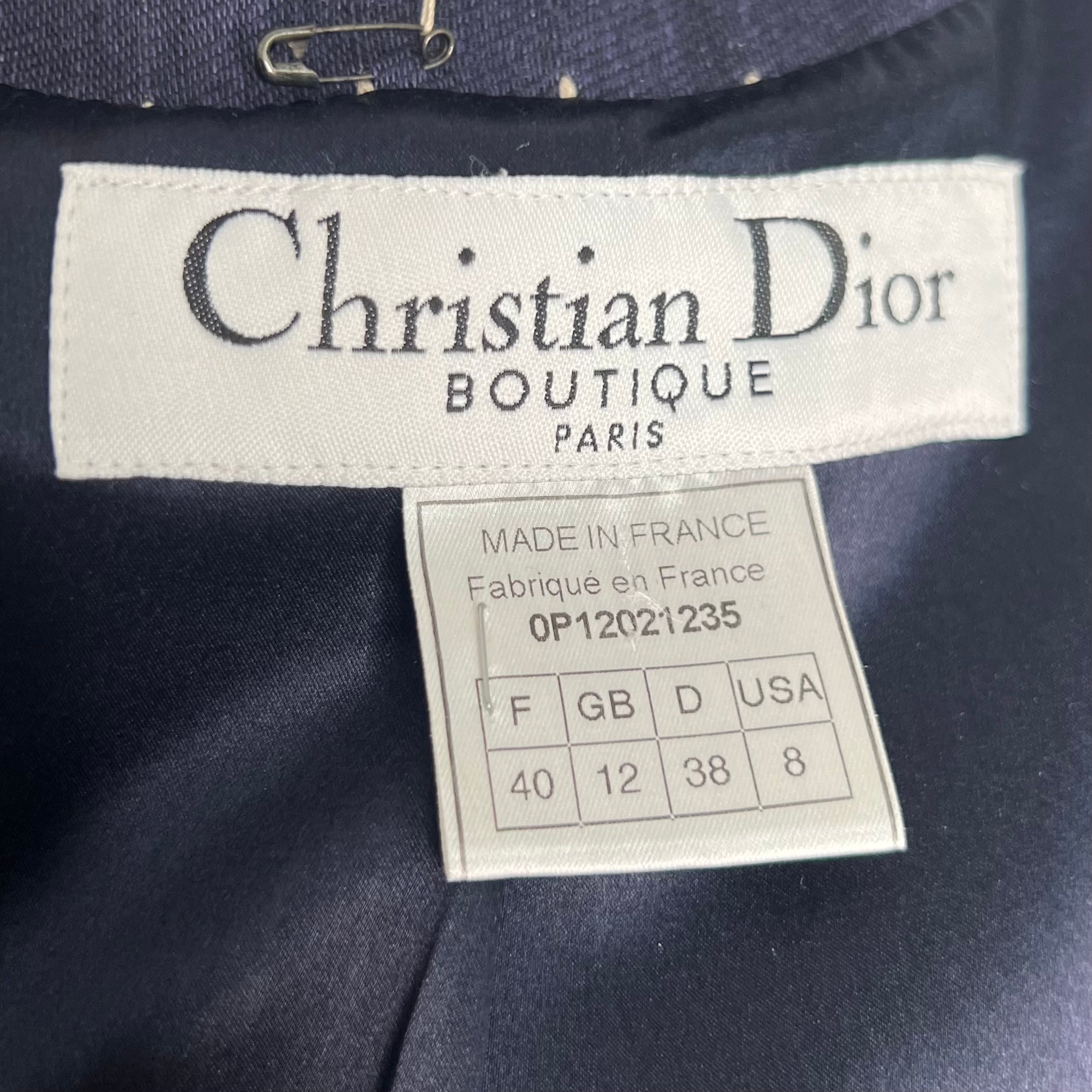CHRISTIAN DIOR - Blue navy polka dots jacket shirt