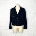 CÉLINE - Navy blue saharienne cropped jacket