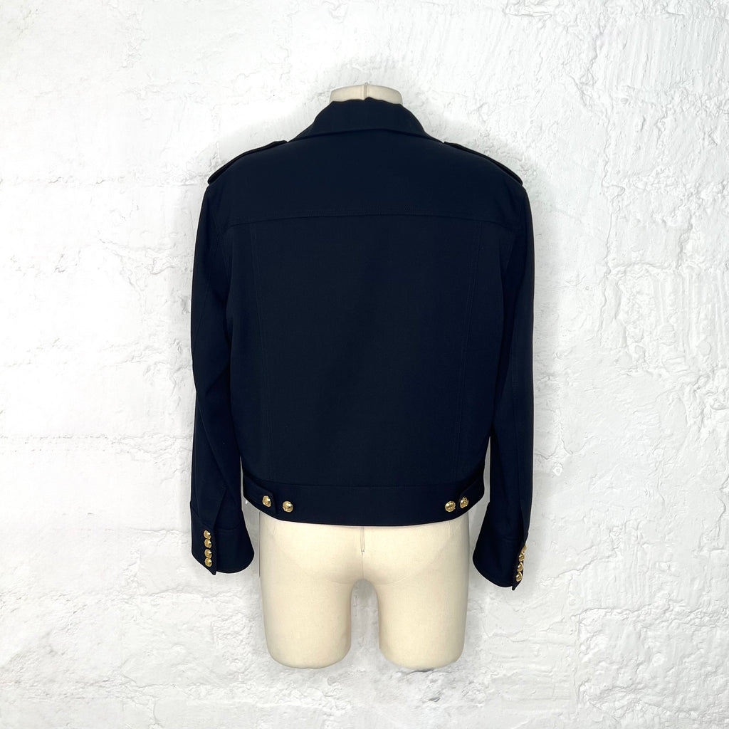 CÉLINE - Navy blue saharienne cropped jacket