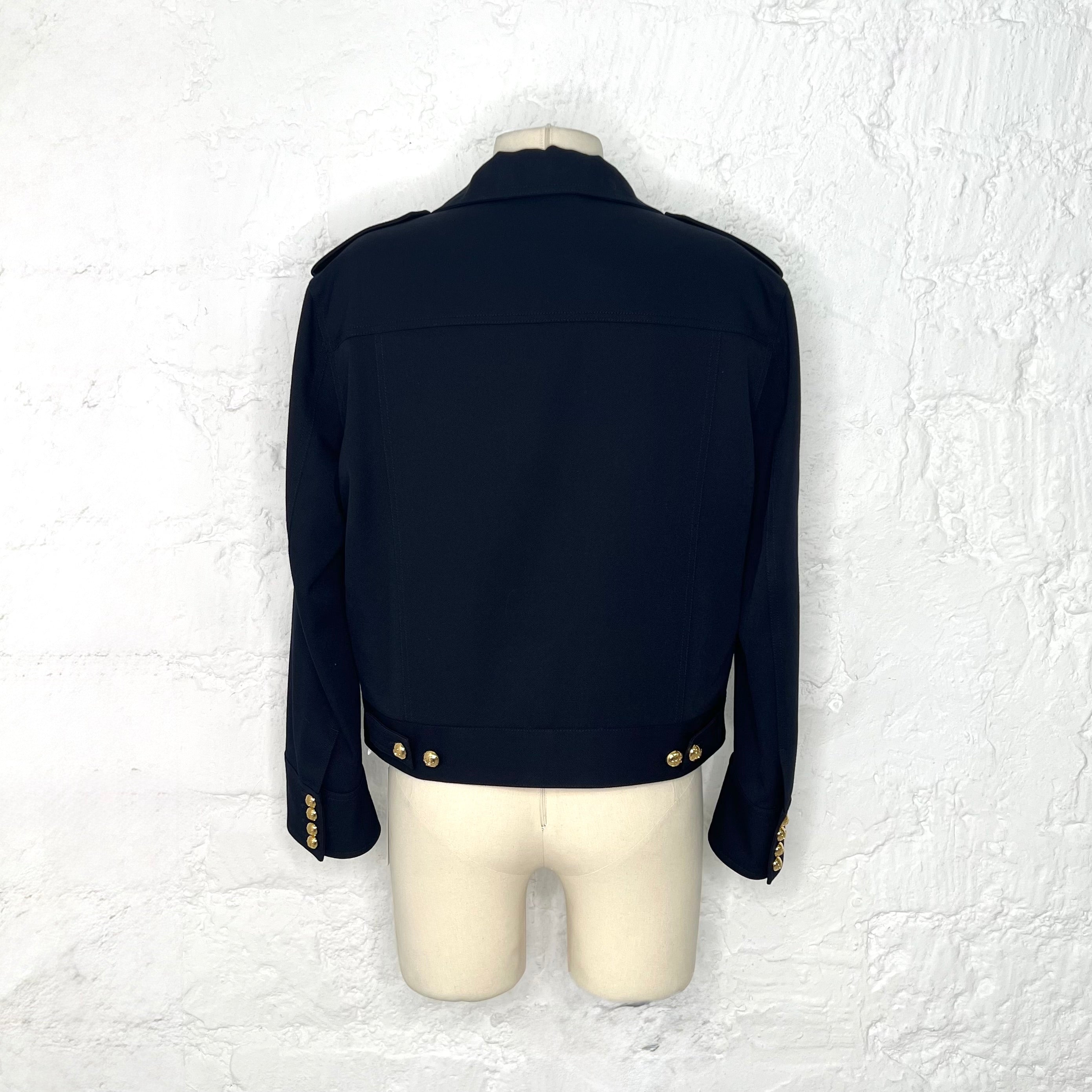 CÉLINE - Navy blue saharienne cropped jacket