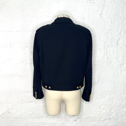 CÉLINE - Navy blue saharienne cropped jacket