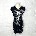 MIU MIU - Black midi abstract pattern dress