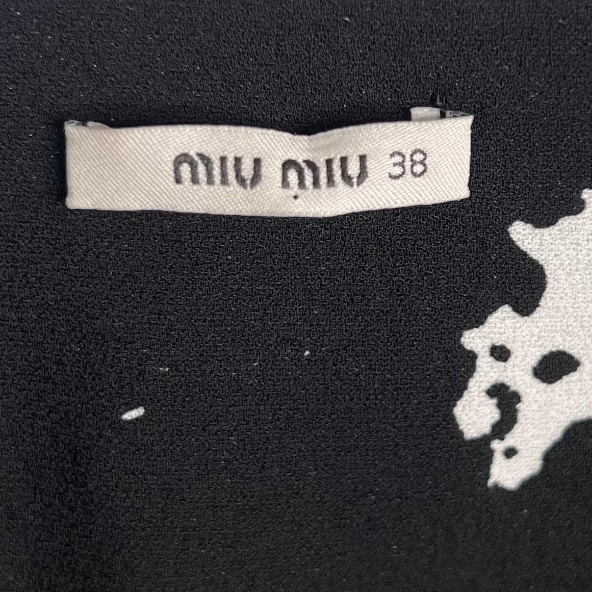 MIU MIU - Black midi abstract pattern dress