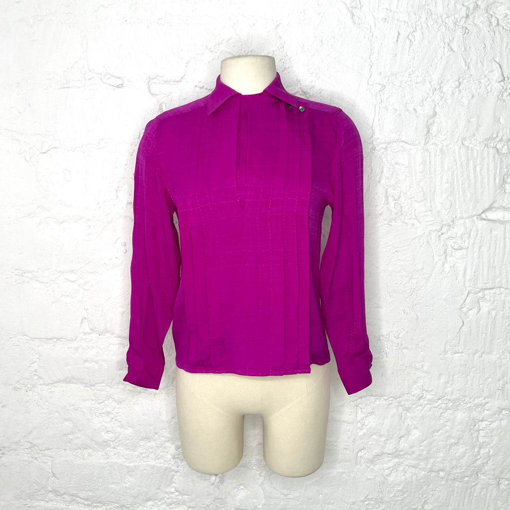 CHRISTIAN DIOR - Pink fushia pleated shirt