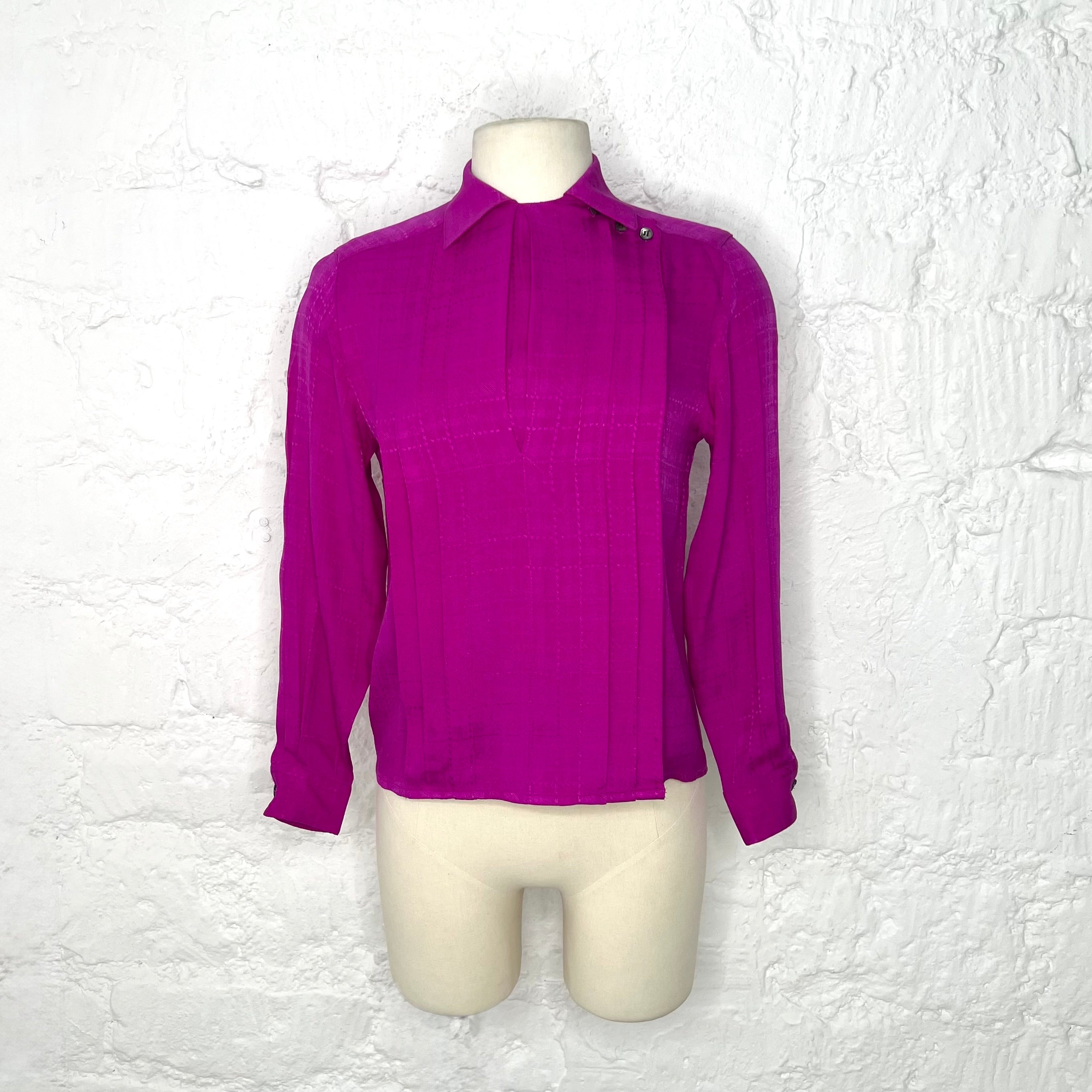CHRISTIAN DIOR - Pink fushia pleated shirt