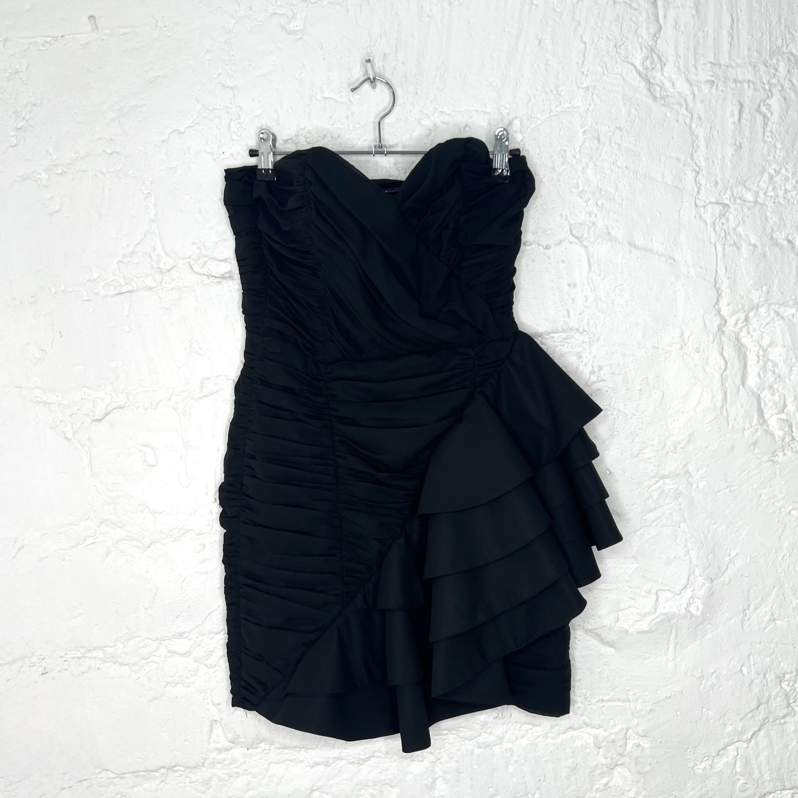 GALLIANO - Black strapless dress