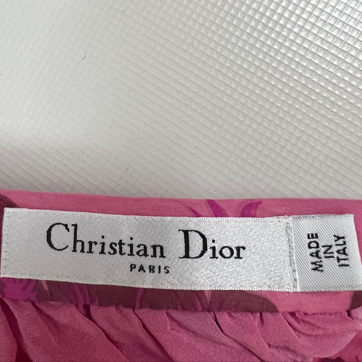 CHRISTIAN DIOR - Pink and fuchsia floral midi skirt