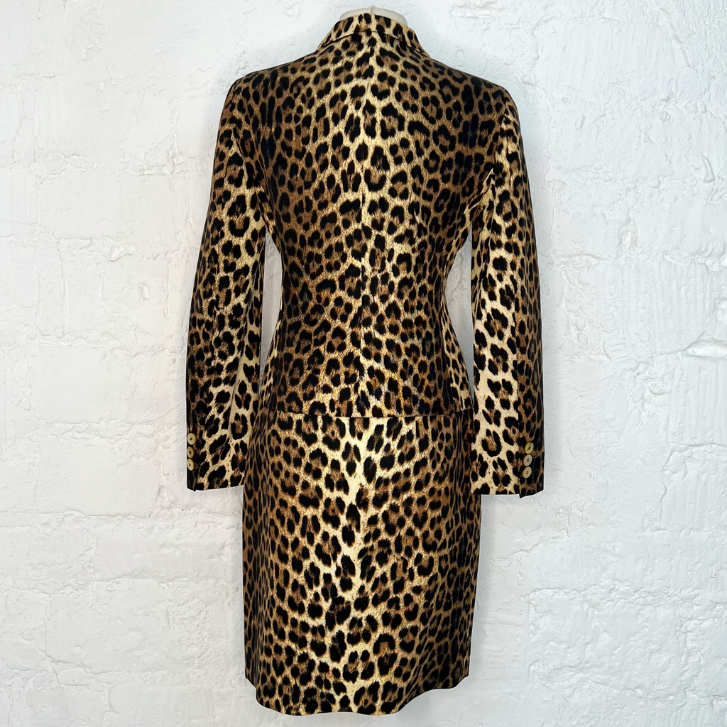 Moschino - Leopard Print Skirt Suit – Blazer and Skirt Set