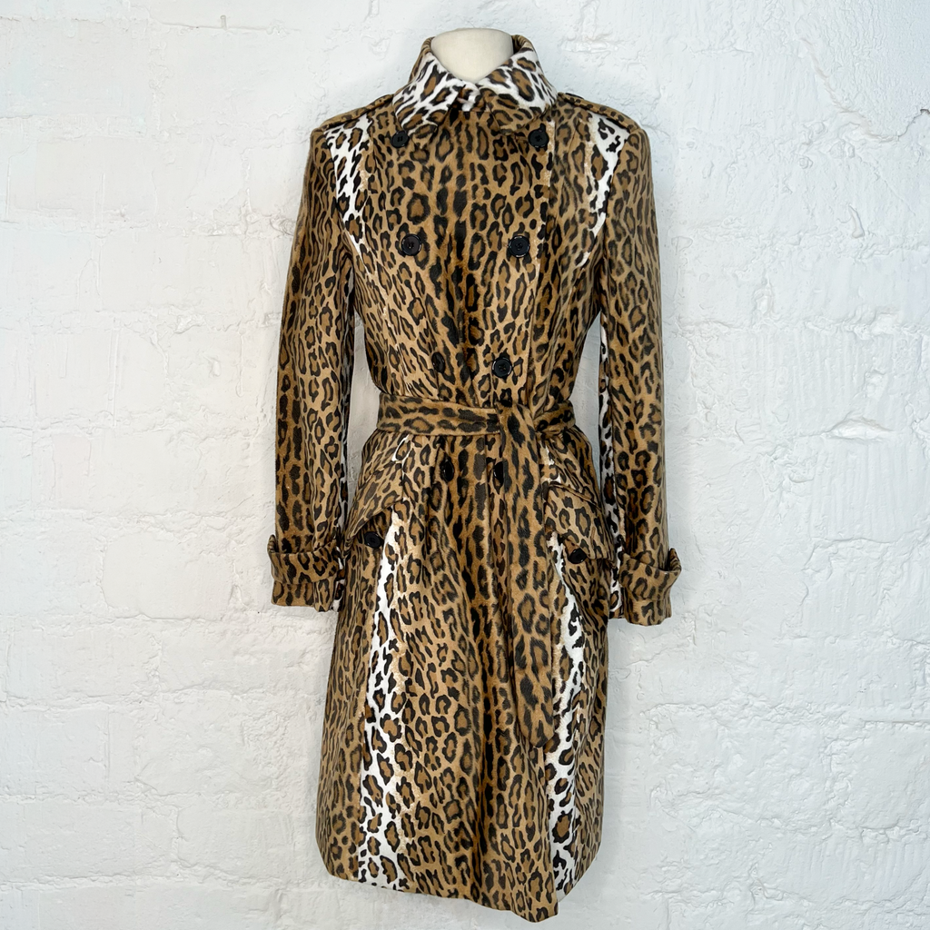 MOSCHINO - Leopard Print Belted Trench Coat – Double-Breasted