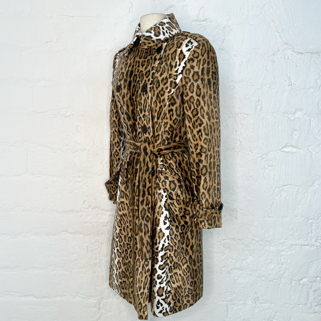 MOSCHINO - Leopard Print Belted Trench Coat – Double-Breasted