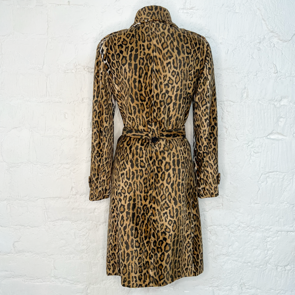 MOSCHINO - Leopard Print Belted Trench Coat – Double-Breasted