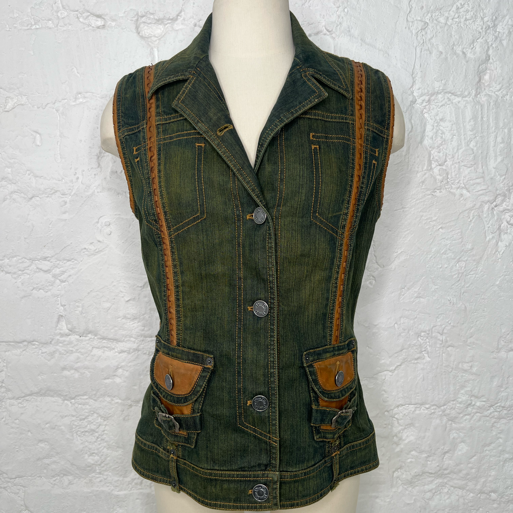 CHRISTIAN DIOR - Vintage Denim sleeveless vest